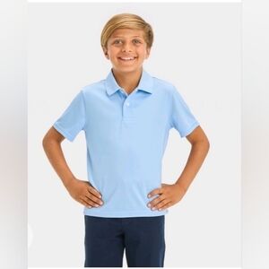 NWT BOY'S SHORT SLEEVE UNIFORM POLO SHIRT LIGHT BLUE 👕